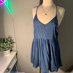 Forever 21 denim sundress & navy Hollister kimono